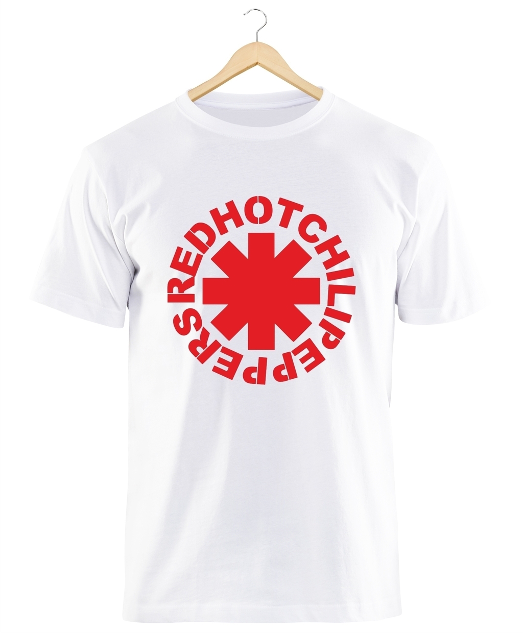 Remera Red Hot Chili Peppers Logo Blanca Manga Corta 100 Algodon Peinado