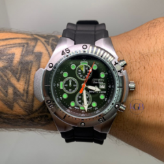 ECO DRIVE BORRACHA (PRATA/PRETO)