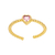 Anillo Corazón y zirconia - Cobre chapado en oro - Ajustable - Merlina Tiendita