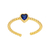 Anillo Corazón y zirconia - Cobre chapado en oro - Ajustable - tienda online