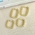 Brinco Argola Retangular G com Detalhe em Zircônia Banhada a Ouro 18K