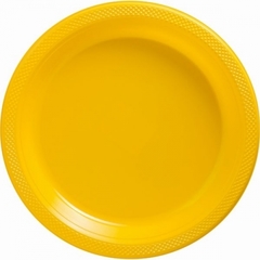 Plato desechable color amarillo