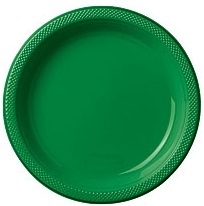 Plato desechable color verde bandera