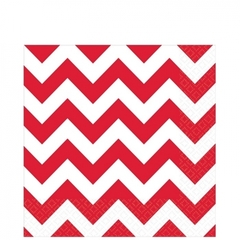 Servilleta coctel chevron rojo