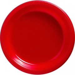 Plato desechable color rojo