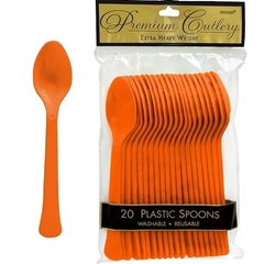 Cuchara desechable color naranja