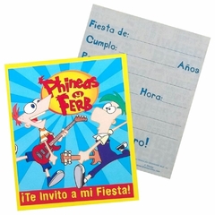 Phineas y Ferb invitaciones fiesta