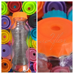 botella de jugo de 250 con tapa perforada plástica
