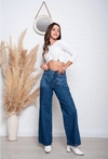 Jeans wide leg azul