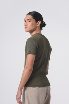 Camiseta Gola Careca Tee B Army Canelado - BSTL | Loja Online