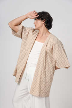 Kimono Curto Lory Areia Bordado - U - comprar online