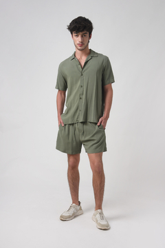 Camisa com Gola Mars 2 Army Green Poplin - loja online