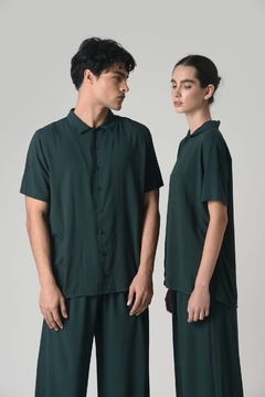 Camisa Viscose Com Revel Andro Verde Garrafa Viscose