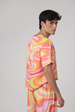 Camiseta Cropped Iaris Orange Mix Viscose - comprar online