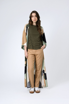 Kimono Longo Estampado Marina 2 Green Spot Viscose - U - BSTL | Loja Online