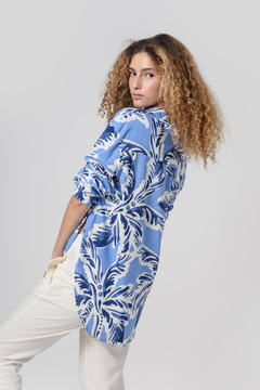 Camisa Linho Listra Ysla 2 Palm Blue - comprar online