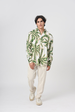 Camisa Linho Listra Ysla 2 Palm White - loja online