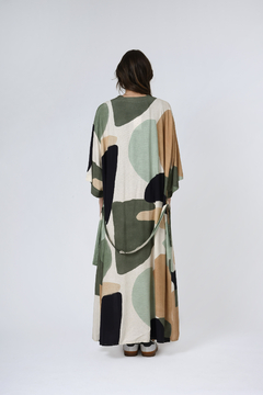 Kimono Longo Estampado Marina 2 Green Spot Viscose - U - comprar online