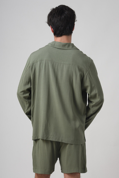 Camisa com Bolsos Bento Army Green Poplin na internet