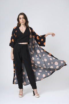 Kimono Longo Estampado Marina 2 Polka Dot Viscose - U - comprar online