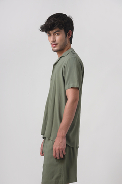 Camisa com Gola Mars 2 Army Green Poplin na internet