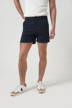 Shorts Bolso Faca Mavis Navy Lyocel - comprar online