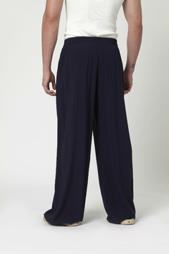 Calça viscose cós elastico pantalona Mate Blue Space Essence - loja online