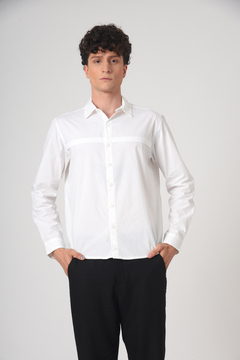 Camisa Manga Longa Marvin Branco Tricoline - comprar online