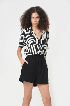 Shorts Curto Resort 2 Preto Poplin - loja online