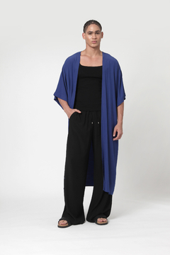Kimono Longo com Faixa Nila Azul Mônaco - U - BSTL | Loja Online
