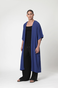 Kimono Longo com Faixa Nila Azul Mônaco - U - comprar online