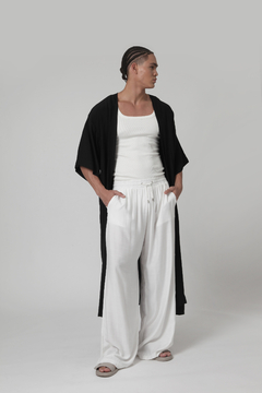 Kimono Longo com Faixa Nila Preto Mônaco