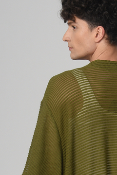 Kimono Trico Linhas Maré Verde Linha - U - comprar online