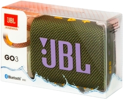 PARLANTE JBL GO 3 VERDE Compacto + Bluetooth 5.1 + IP67 Impermeable + Extra Bass + 5hs. de Autonomía + Potencia 4.2W - TodoAuriculares