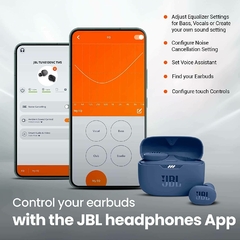 JBL Tune 130NC TWS BANCO Bluetooth + Cancelación Activa de Ruido + IPX4 Deportes + 4 Micrófonos + hasta 40hs.de Carga