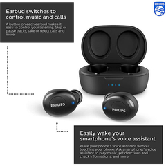 PHILIPS TWS True In Ear Bluetooth+Microfono+IPX4 (Deportes) + Extra Bass +4Hs.Carga (12hs.Total) - tienda online