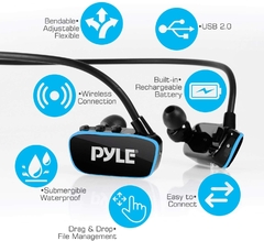 PYLE FLEXTREME BLACK IPX8 Impermeable+Deportes+Natacion+MP3 4GB + 10HS. Bateria en internet