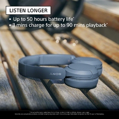 Imagen de SONY WH-CH520 BLACK Inalámbrico + Bluetooth + Micrófono + EQ. APP Sony Conect + Conexion Multipunto + 50 hs. de carga