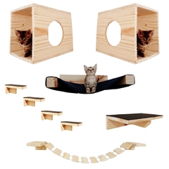 playground para gatos - ECO ART- 9 peças -GATIFICAÇÃO pet art, verticalização