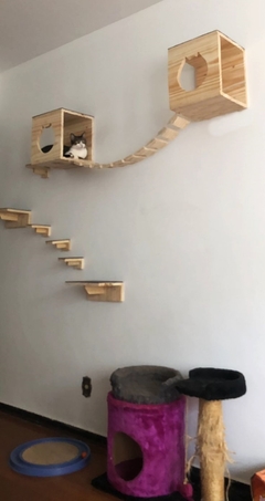 Playground para gatos - escadinha, 9 peças, verticalizaçao personalizada, gatificaçao pet art - comprar online