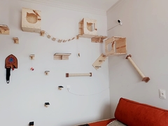 Imagem do Gatil de parede - playground de parede para gatos super completo- playgroud garfield 16 pçs