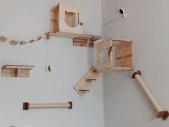 Gatil de parede - playground de parede para gatos super completo- playgroud garfield 16 pçs na internet