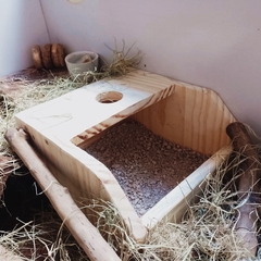 Caixa de areia para pequenos roedores- roedificacao, enriquecimento ambiental - Gatificação Pet Art - playground para gatos, marcenaria para animais. Melhores preços 
