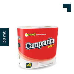 PAPEL HIGENICO CAMPANITA SOFT X4 30mts