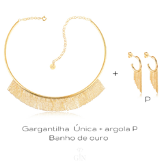 gargantilha + argola P ouro