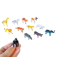 Pack X12 de Animales de la Selva Plasico Piñata Deco Torta Souvenir