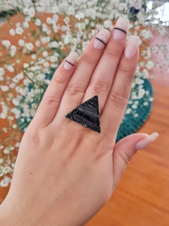 Anillo Triangular | Turmalina Negra