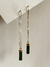 Brinco Turmalina Verde Fio Duplo- Banho de Ouro 18k - Anja Místika | Joias com Pedras naturais e Cristais