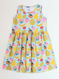 VESTIDO FRUTAS CELESTE