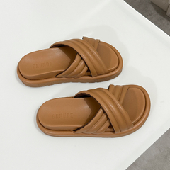 SLIDE PUFFY CARAMELO - Grunde Shoes